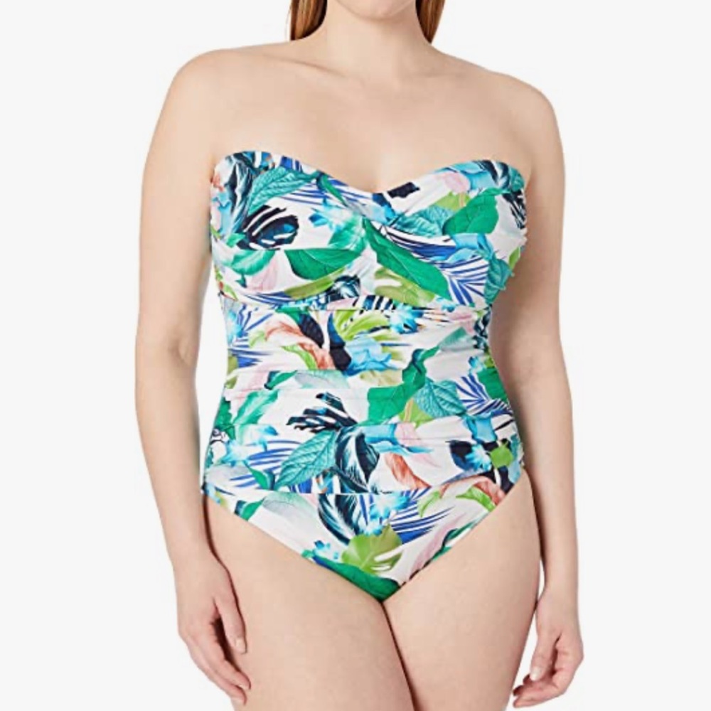 LA BLANCA One Piece swimsuit Size 16 in Tropical Floral NWT